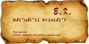 Bánáti Kristóf névjegykártya