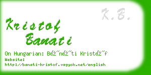 kristof banati business card